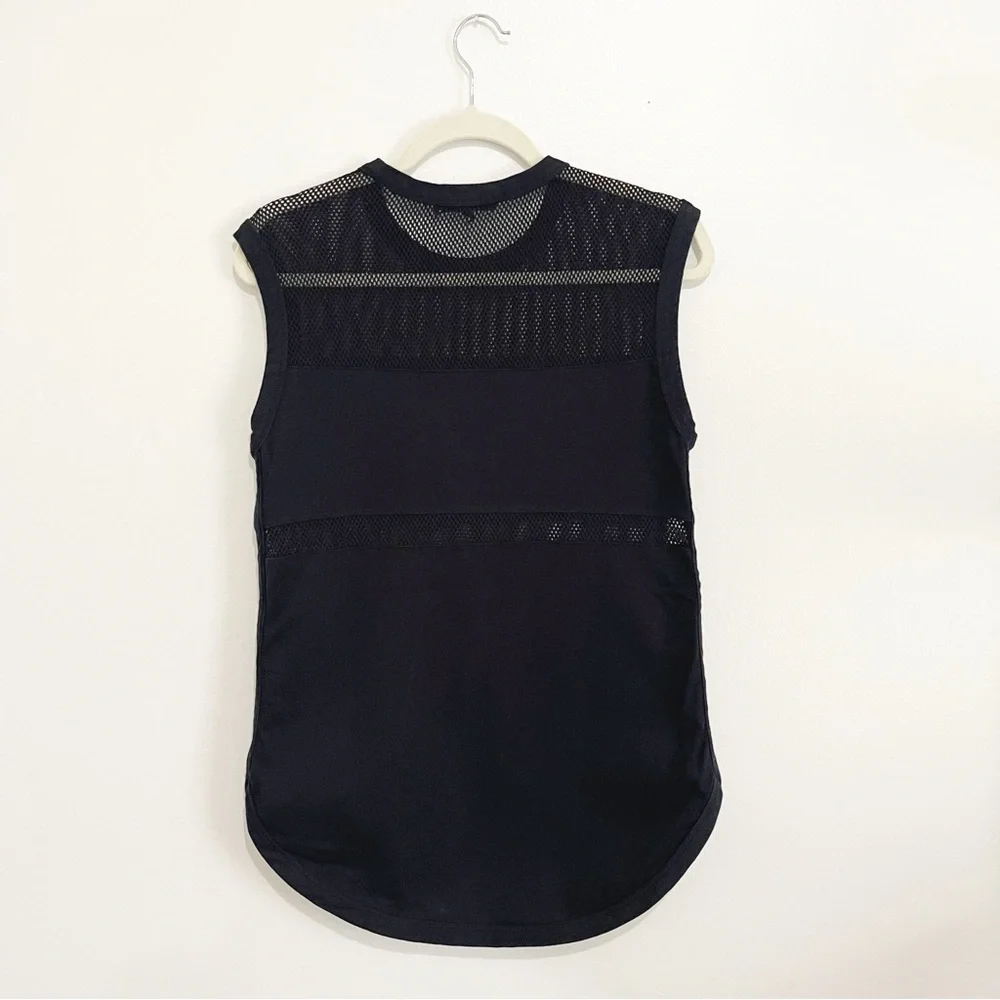 Rag & Bone Marlo Paneled Tank Mesh Sleeveless Top Black Women's Size Medium M - Picture 3 of 7